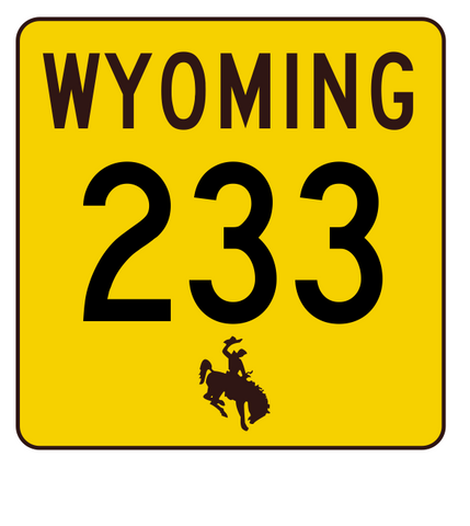 Wyoming Highway 233 Sticker R3475 Highway Sign