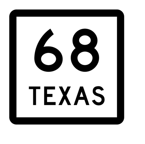 Texas State Highway 68 Sticker Decal R2369 Highway Sign - Winter Park Products