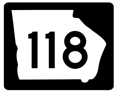 Georgia State Route 118 Sticker R3661 Highway Sign