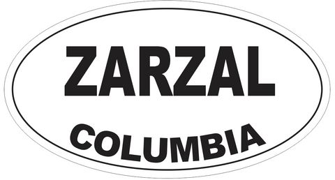 Zarzal Columbia Oval Bumper Sticker or Helmet Sticker D4748