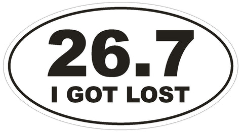 26.7 Oval Bumper Sticker or Helmet Sticker D446 Euro Oval Marathon 26.2 Race - Winter Park Products