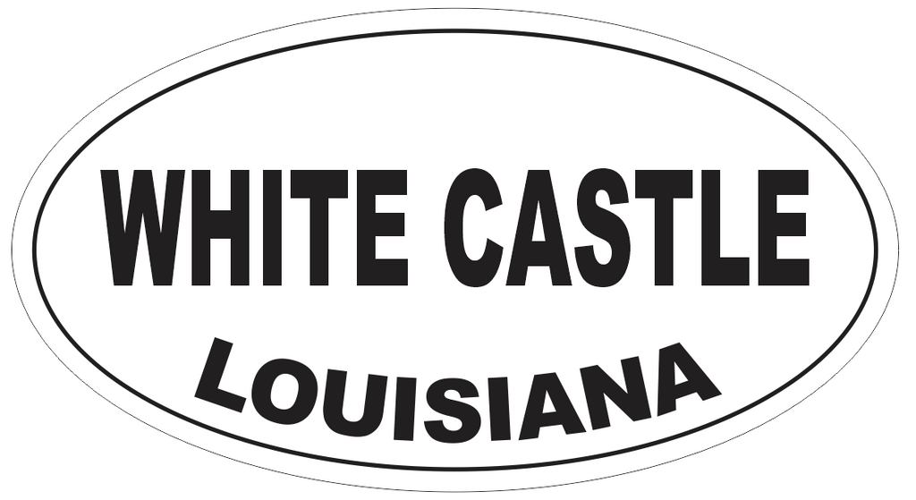 White Castle Louisiana Oval Bumper Sticker or Helmet Sticker D4088