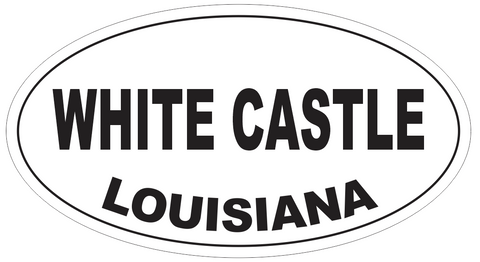 White Castle Louisiana Oval Bumper Sticker or Helmet Sticker D4088