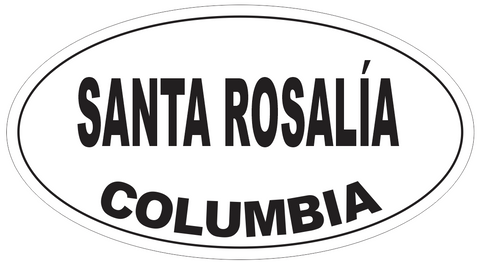 Santa Rosalia Columbia Oval Bumper Sticker or Helmet Sticker D5521