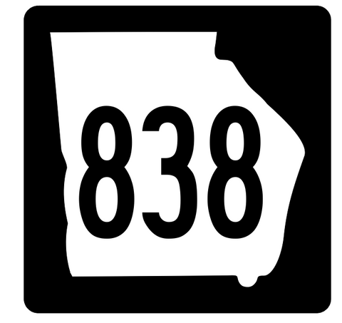Georgia State Route 838 Sticker R4096 Highway Sign Road Sign Decal
