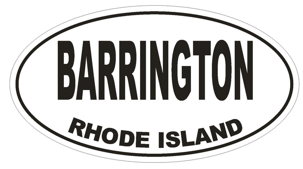 Barrington Rhode Island Oval Bumper Sticker or Helmet Sticker D1490 Euro Oval - Winter Park Products