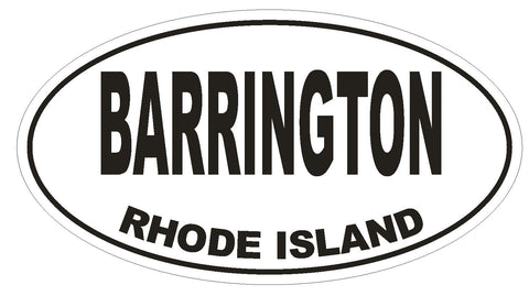 Barrington Rhode Island Oval Bumper Sticker or Helmet Sticker D1490 Euro Oval - Winter Park Products
