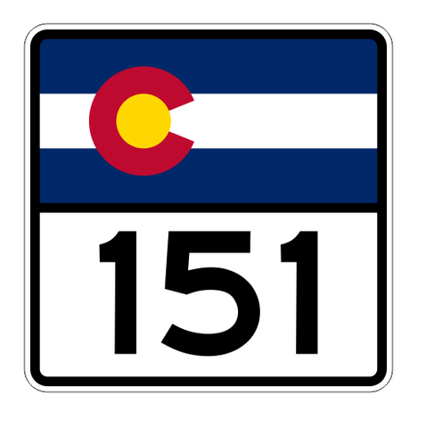 Colorado State Highway 151 Sticker Decal R1867 Highway Sign - Winter Park Products
