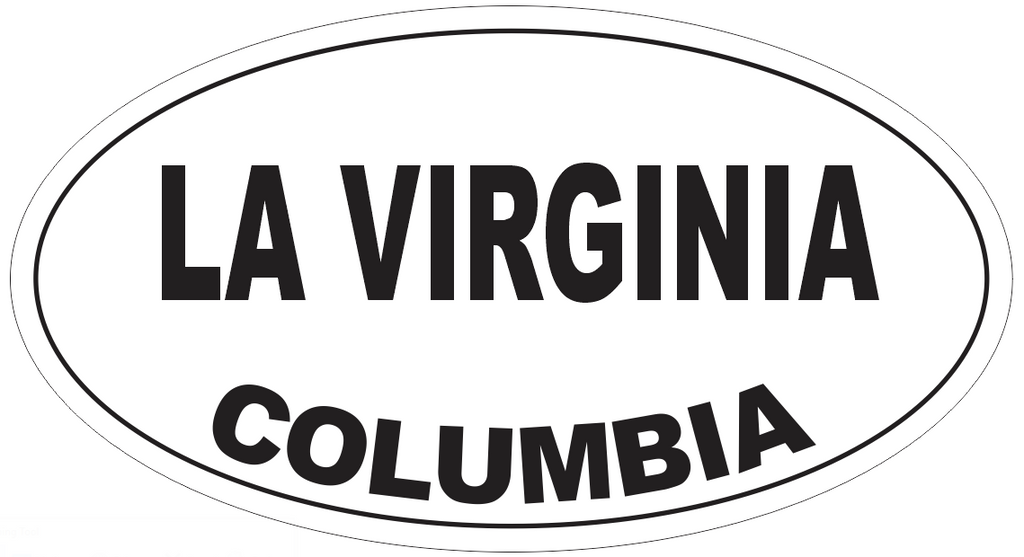La Virginia Columbia Oval Bumper Sticker or Helmet Sticker D5492
