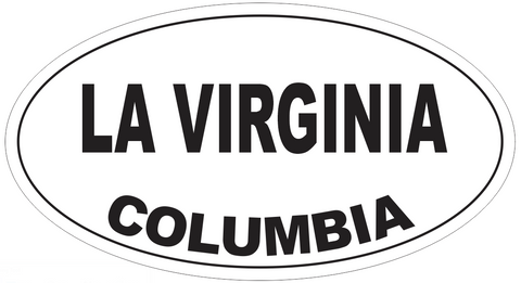La Virginia Columbia Oval Bumper Sticker or Helmet Sticker D5492