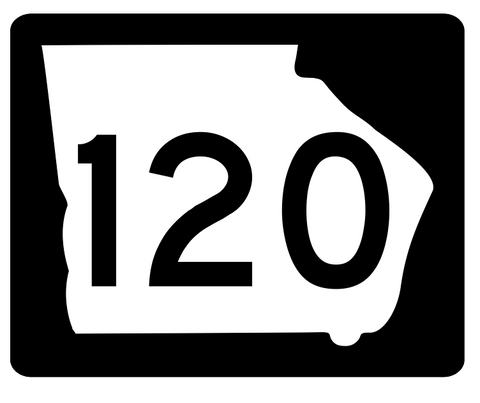 Georgia State Route 120 Sticker R3663 Highway Sign