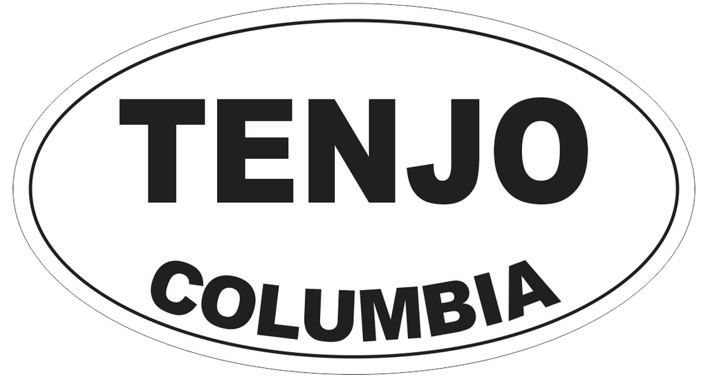 Tenjo Columbia Oval Bumper Sticker or Helmet Sticker D4500