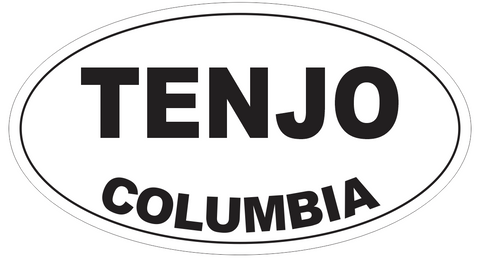 Tenjo Columbia Oval Bumper Sticker or Helmet Sticker D4500