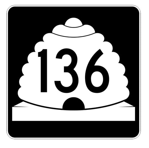 Utah State Highway 136 Sticker Decal R5458 Highway Route Sign