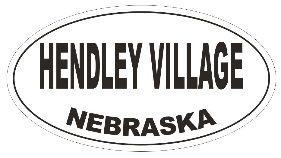 Hendley Village Oval Bumper Sticker or Helmet Sticker D5082 Oval