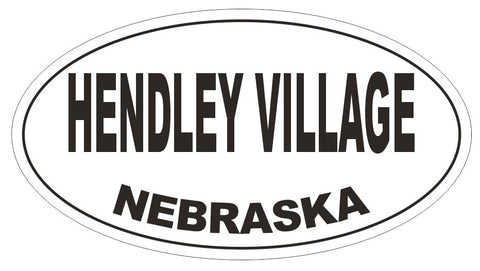 Hendley Village Oval Bumper Sticker or Helmet Sticker D5082 Oval