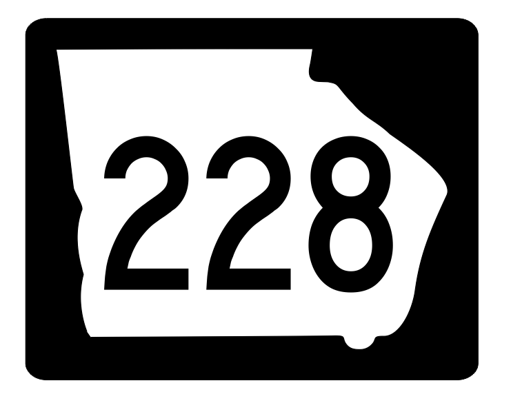 Georgia State Route 228 Sticker R3894 Highway Sign