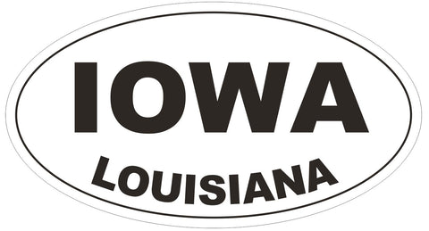 Iowa Louisiana Oval Bumper Sticker or Helmet Sticker D3838