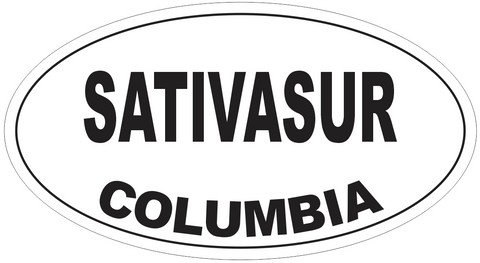Sativasur Columbia Oval Bumper Sticker or Helmet Sticker D4784