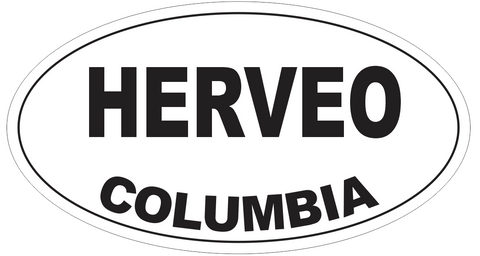 Herveo Columbia Oval Bumper Sticker or Helmet Sticker D4718