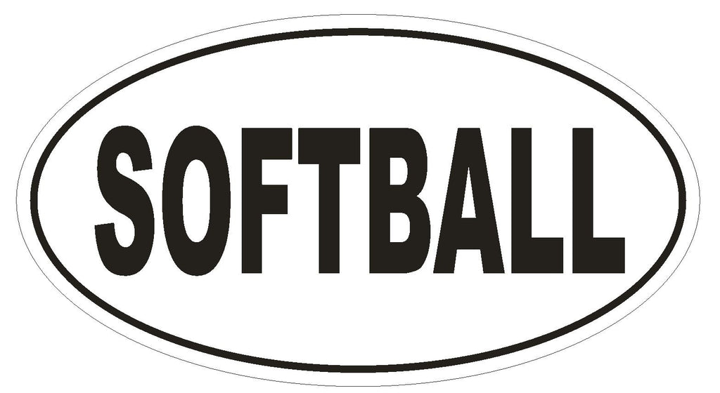 SOFTBALL Oval Bumper Sticker or Helmet Sticker D1929 Euro Oval - Winter Park Products
