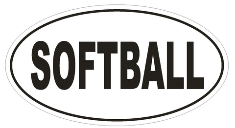 SOFTBALL Oval Bumper Sticker or Helmet Sticker D1929 Euro Oval - Winter Park Products