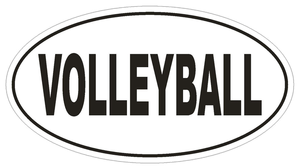 VOLLEYBALL Oval Bumper Sticker or Helmet Sticker D1904 Euro Oval - Winter Park Products