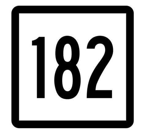 Connecticut State Highway 182 Sticker Decal R5191 Highway Route Sign