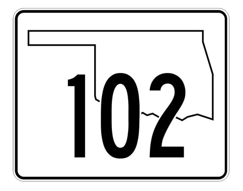 Oklahoma State Highway 102 Sticker Decal R5680 Highway Route Sign