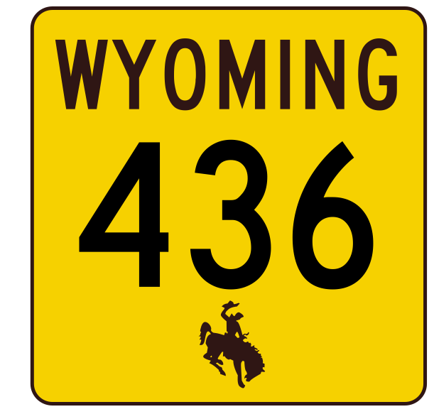 Wyoming Highway 436 Sticker R3545 Highway Sign