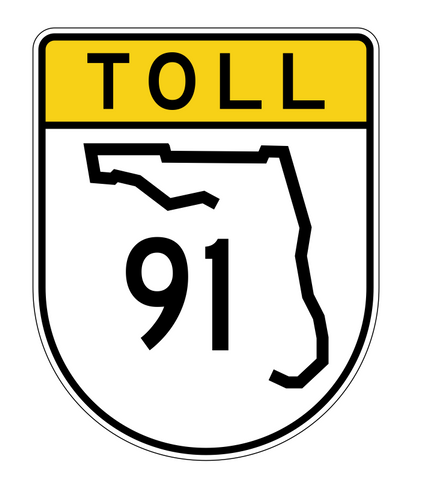 Florida State Road 91 Sticker Decal R1421 Highway Sign - Winter Park Products