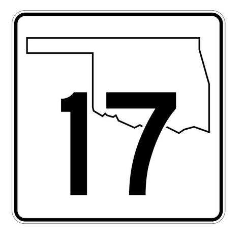 Oklahoma State Highway 17 Sticker Decal R5572 Highway Route Sign