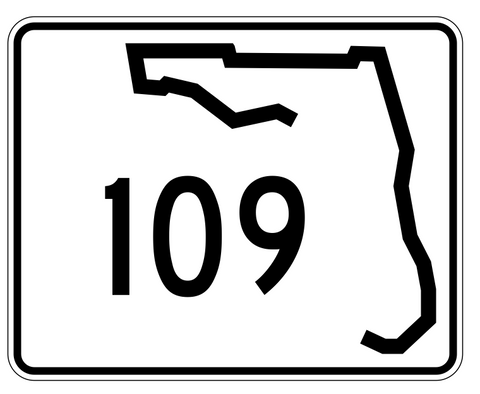 Florida State Road 109 Sticker Decal R1434 Highway Sign - Winter Park Products