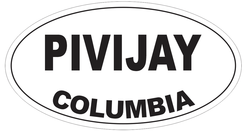 Pivijay Columbia Oval Bumper Sticker or Helmet Sticker D4560