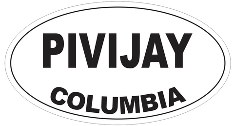 Pivijay Columbia Oval Bumper Sticker or Helmet Sticker D4560