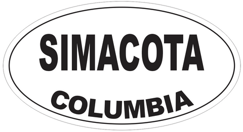 Simacota Columbia Oval Bumper Sticker or Helmet Sticker D4686