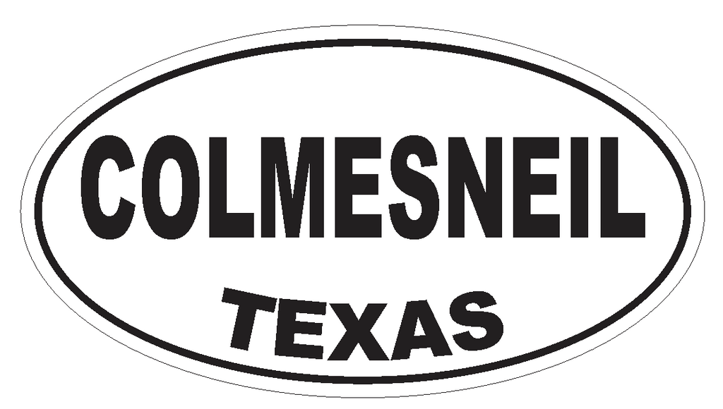Colemesneil Texas Oval Bumper Sticker or Helmet Sticker D3281 Euro Oval - Winter Park Products