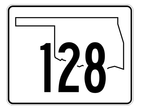 Oklahoma State Highway 128 Sticker Decal R5696 Highway Route Sign