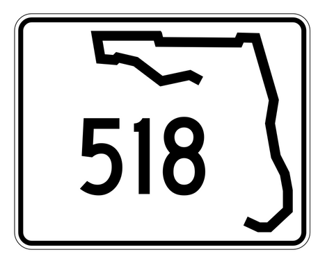 Florida State Road 518 Sticker Decal R1596 Highway Sign - Winter Park Products