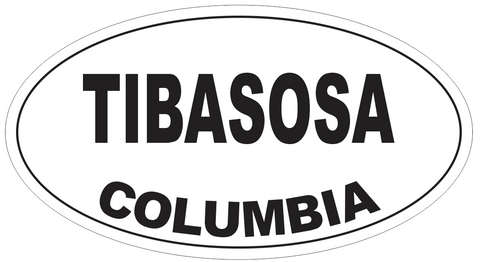 Tibasosa Columbia Oval Bumper Sticker or Helmet Sticker D4791