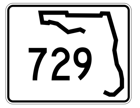 Florida State Road 729 Sticker Decal R1685 Highway Sign - Winter Park Products