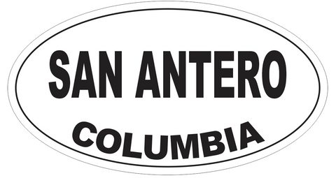 San Antero Columbia Oval Bumper Sticker or Helmet Sticker D5427
