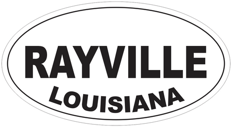 Rayville Louisiana Oval Bumper Sticker or Helmet Sticker D3996