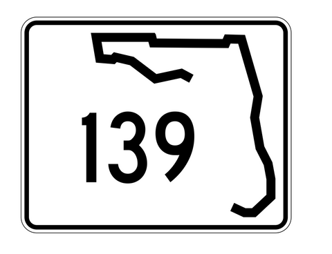 Florida State Road 139 Sticker Decal R1479 Highway Sign - Winter Park Products