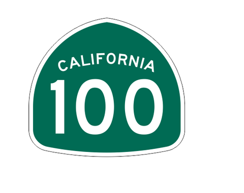 California State Route 100 Sticker Decal R1180 Highway Sign - Winter Park Products