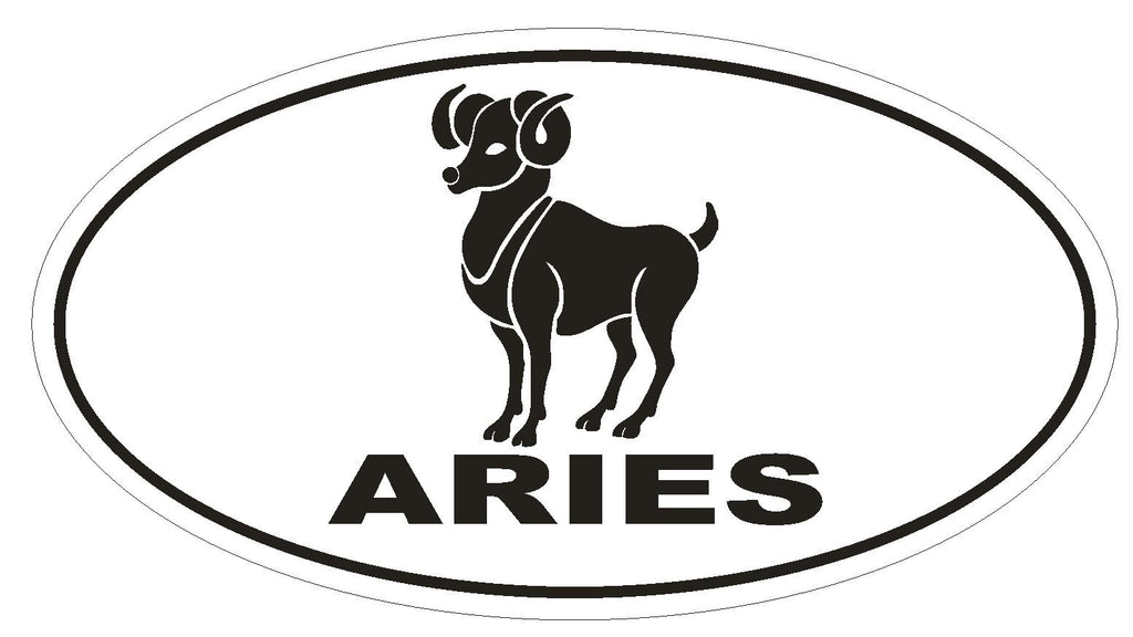 ARIES Oval Bumper Sticker or Helmet Sticker D1877 Euro Oval Zodiac Horoscope - Winter Park Products