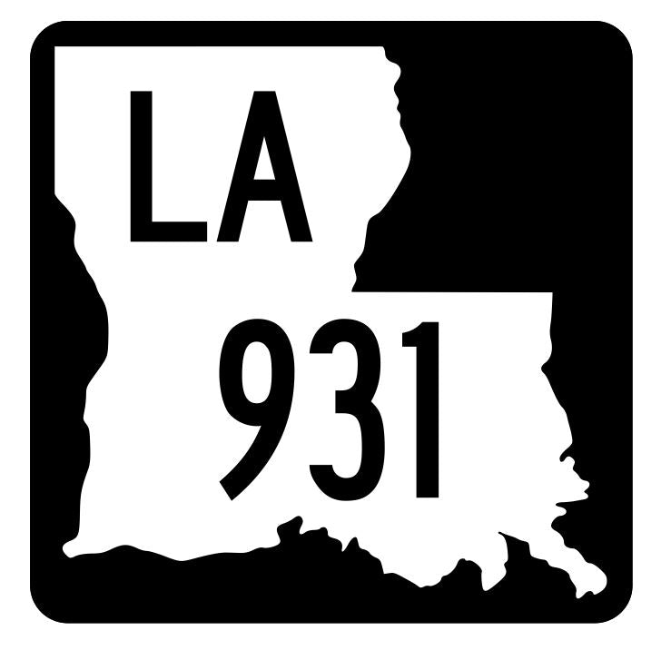 Louisiana State Highway 931 Sticker Decal R6200 Highway Route Sign