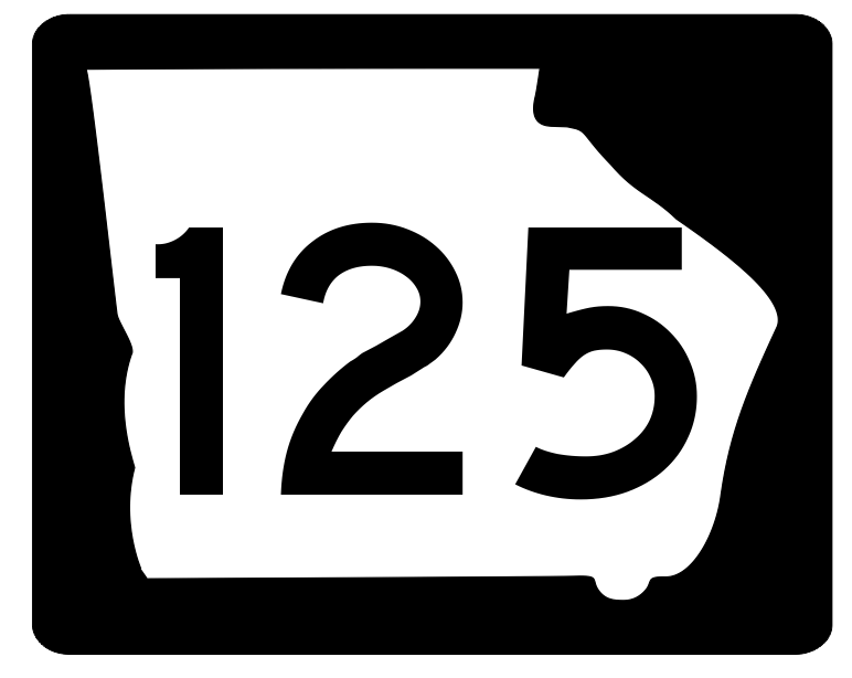 Georgia State Route 125 Sticker R3667 Highway Sign