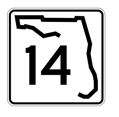 Florida State Road 14 Sticker Decal R1348 Highway Sign - Winter Park Products