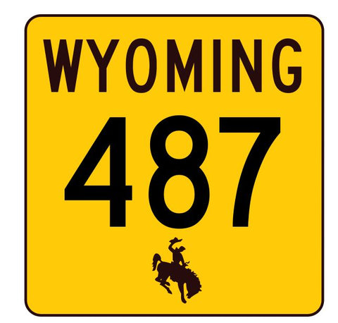 Wyoming Highway 487 Sticker R3548 Highway Sign